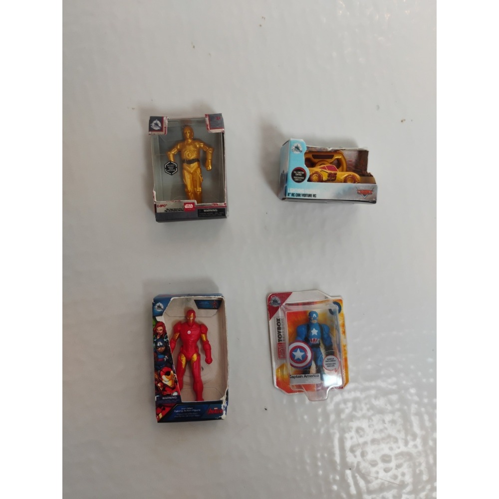 Lot Of 4 Zuru Mini Brands Disney Stores Figurines Cars Marvel Star Wars Model